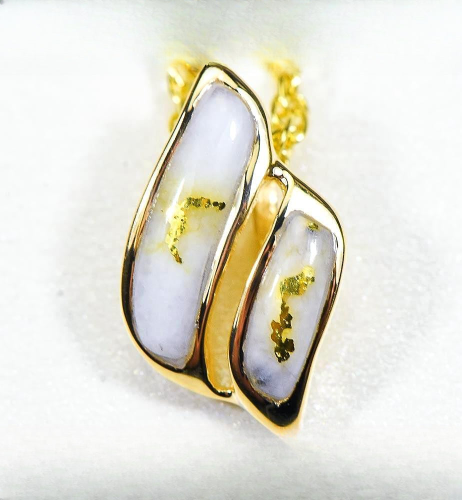 Gold Quartz Pendant "Orocal" PN645QX Genuine Hand Crafted Jewelry - 14K Gold Yellow Gold Casting