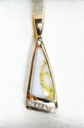 Gold Quartz Pendant "Orocal" PN1058DQ Genuine Hand Crafted Jewelry - 14K Gold Yellow Gold Casting