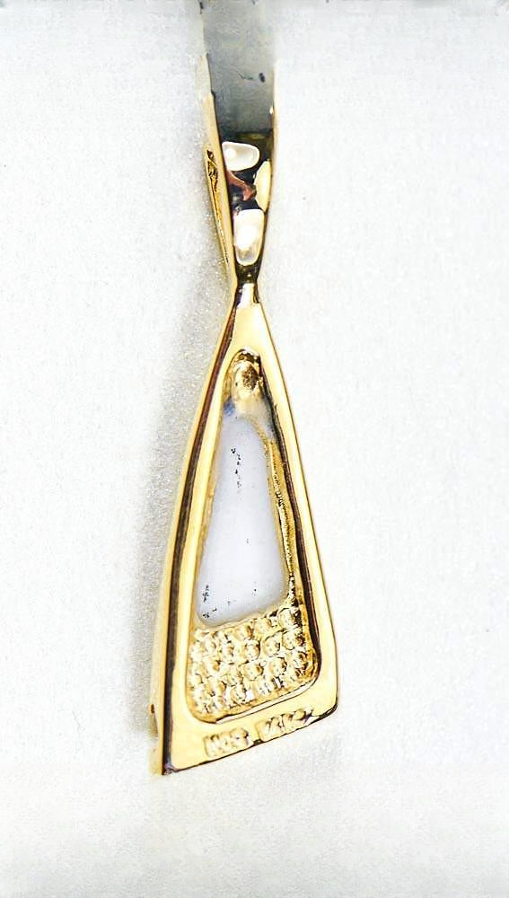 Gold Quartz Pendant "Orocal" PN1058DQ Genuine Hand Crafted Jewelry - 14K Gold Yellow Gold Casting