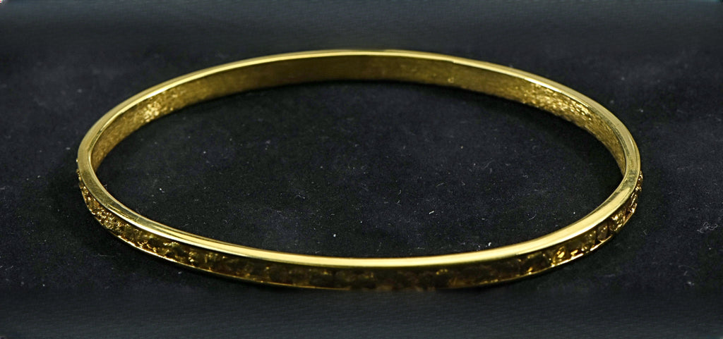 Gold Nugget Bracelet Bangle Style BB4MM "Orocal" Hand Made - Alaskan Yukon BC