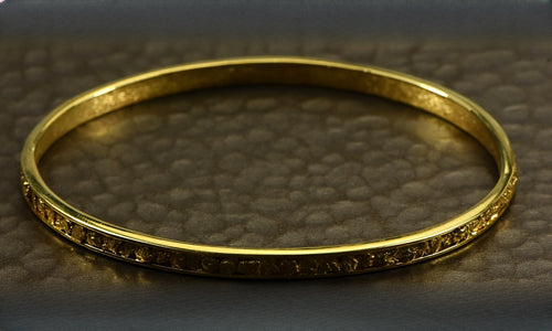 Gold Nugget Bracelet Bangle Style BB4MM "Orocal" Hand Made - Alaskan Yukon BC