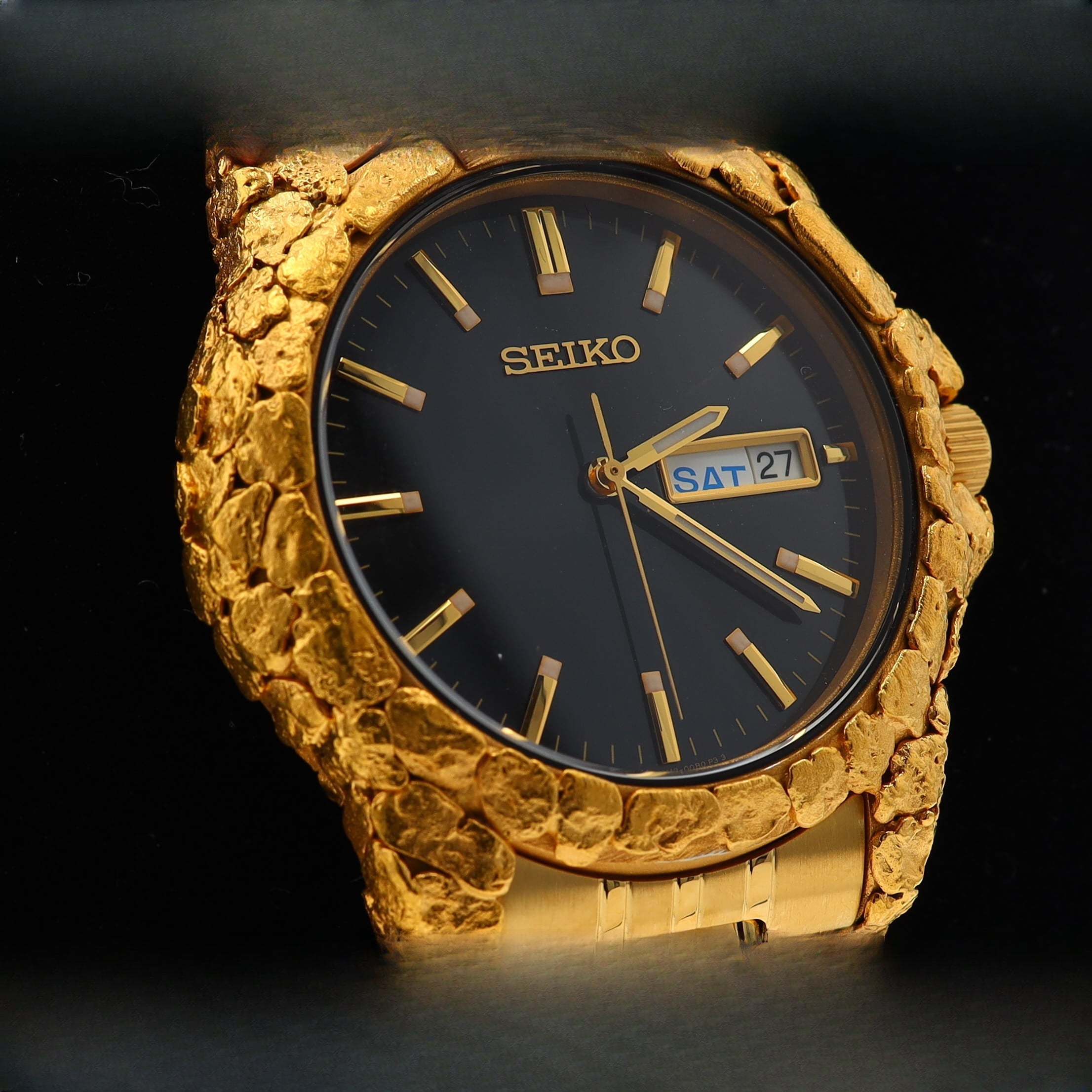 Seiko Gold Nugget Overlay Watch by Orocal