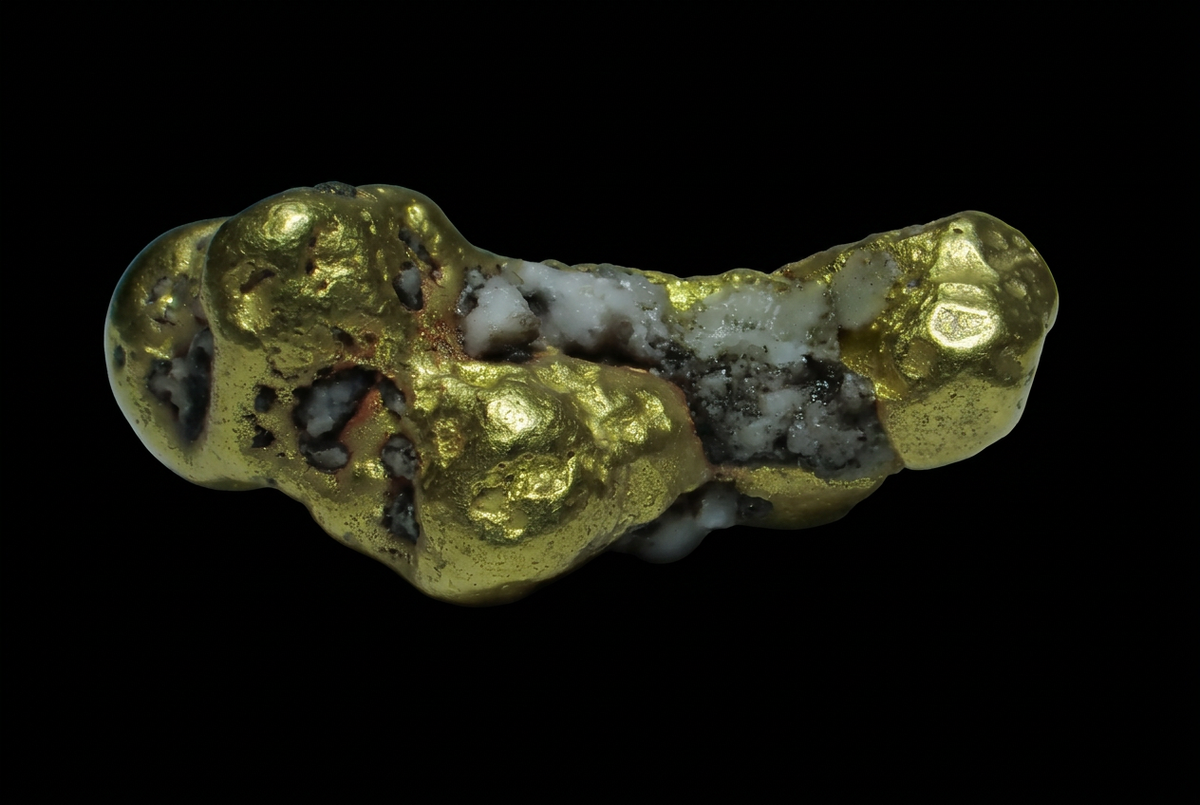 6.78 gram Trinity Ca. Gold Nugget Specimen w/Quartz
