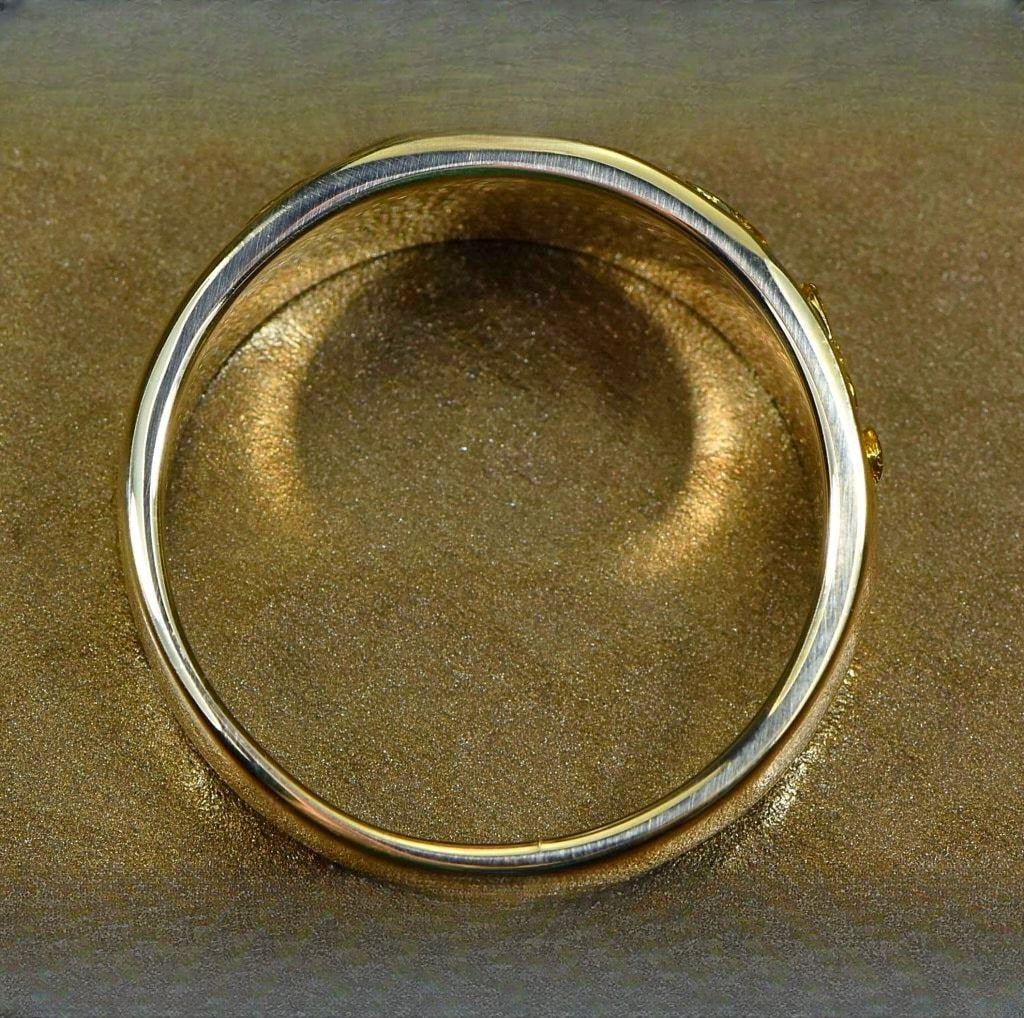 Gold Nugget Men's Ring "Orocal" RM10MMT Genuine Hand Crafted Jewelry - 14K Casting