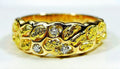 Gold Nugget Men's Ring "Orocal" RM210D9 Genuine Hand Crafted Jewelry - 14K Casting