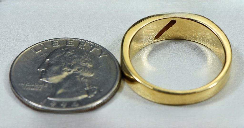 Gold Nugget Men's Ring "Orocal" RM610D10 Genuine Hand Crafted Jewelry - 14K Casting