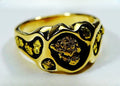 Gold Nugget Men's Ring "Orocal" RM654 Genuine Hand Crafted Jewelry - 14K Gold Casting