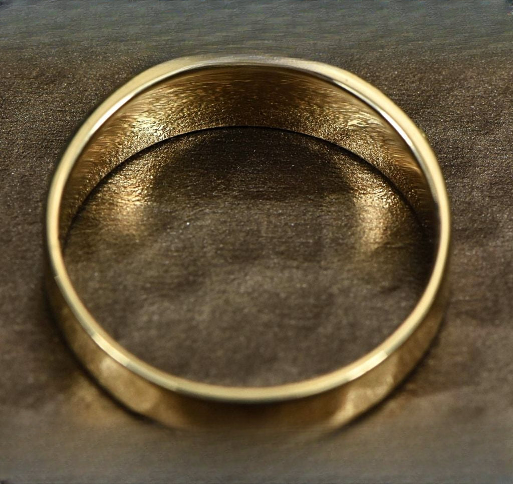 Gold Nugget Men's Ring "Orocal" RM6MM Genuine Hand Crafted Jewelry - 14K Casting