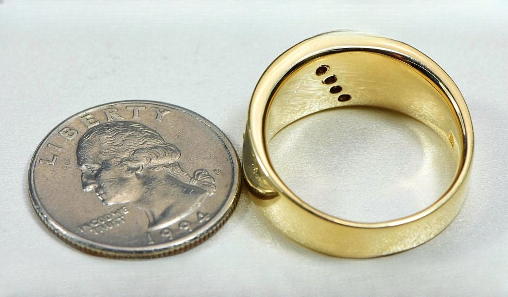 Gold Nugget Men's Ring "Orocal" RM883D20N Genuine Hand Crafted Jewelry - 14K Casting