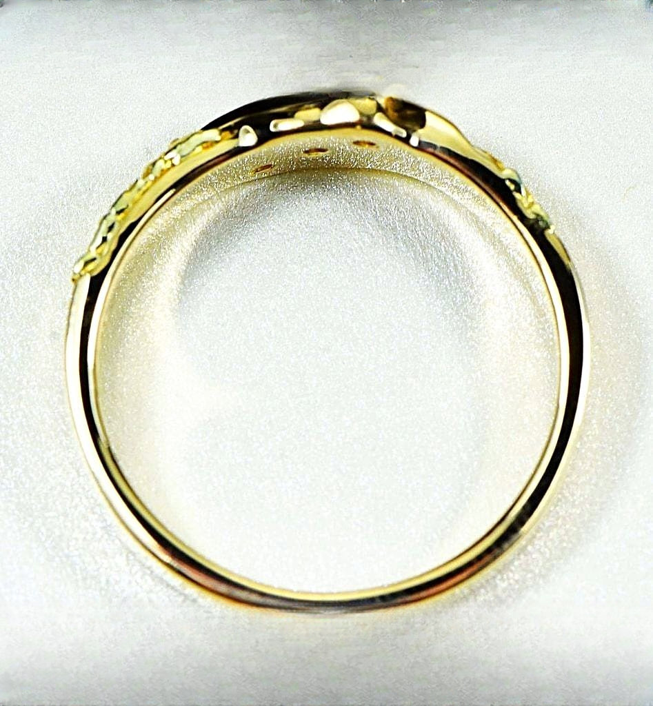 Gold Nugget Men's Ring "Orocal" RMAJ036D Genuine Hand Crafted Jewelry - 14K Casting