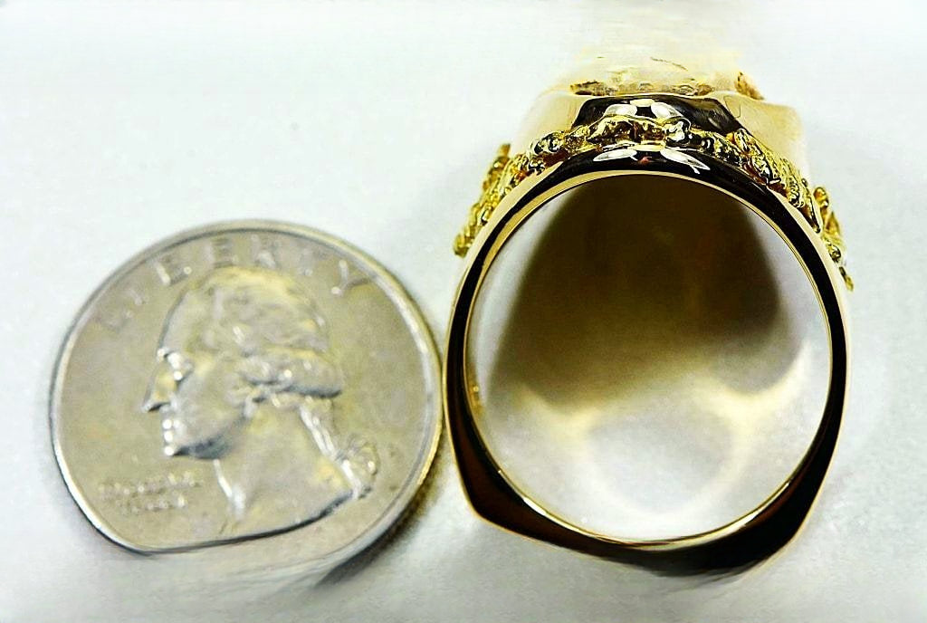 Gold Nugget Men's Ring "Orocal" RMEN116 Genuine Hand Crafted Jewelry - 14K Casting