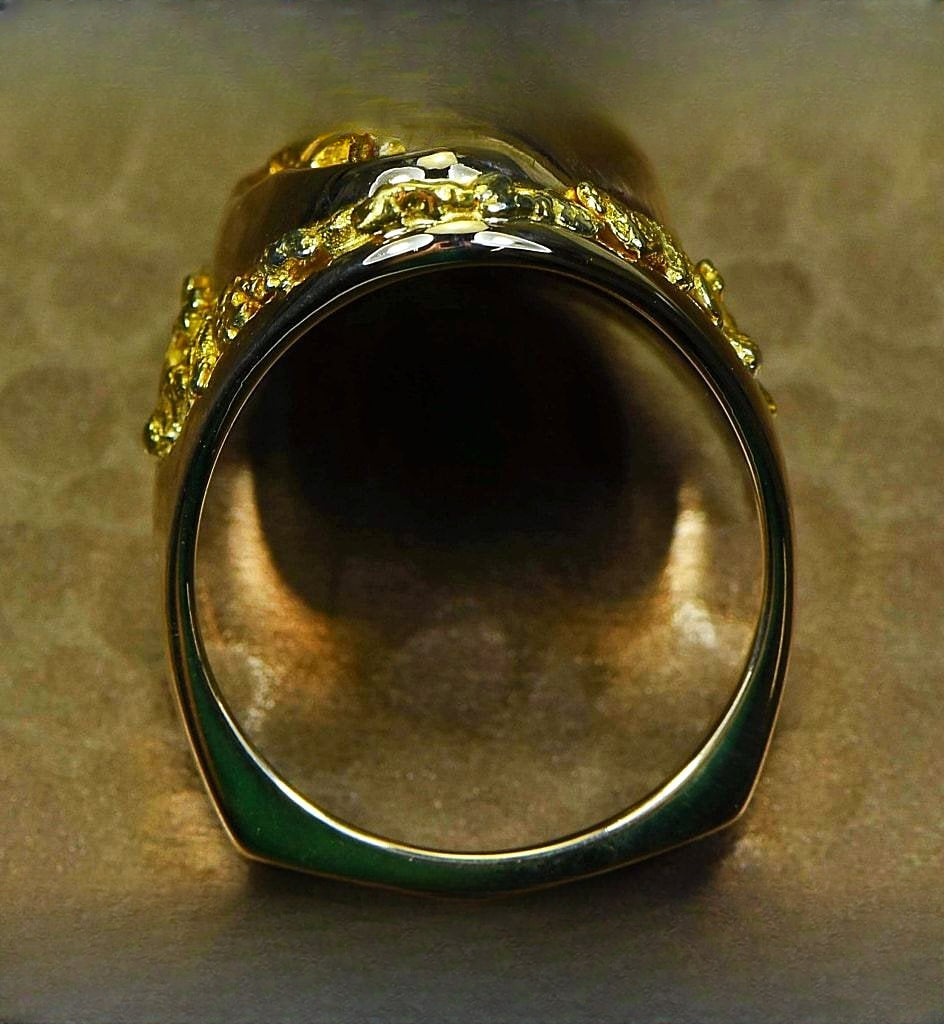 Gold Nugget Men's Ring "Orocal" RMEN116 Genuine Hand Crafted Jewelry - 14K Casting