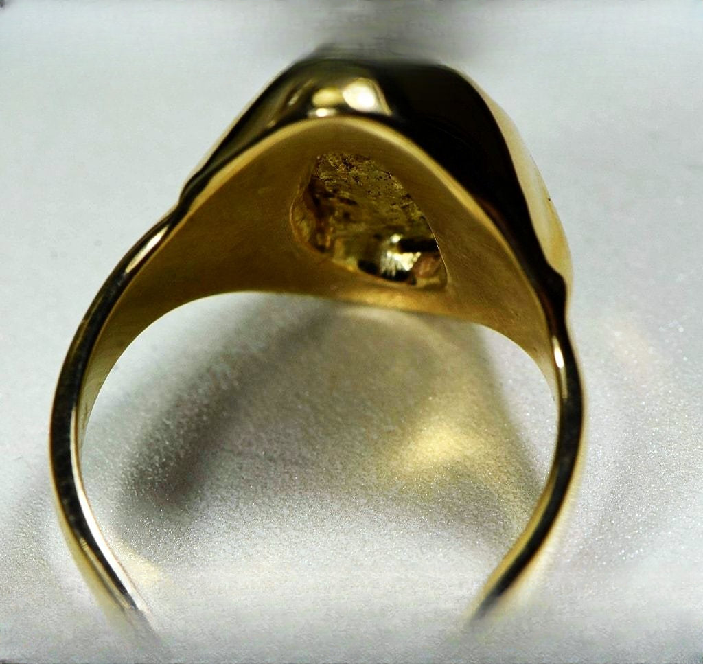 Gold Nugget Men's Ring "Orocal" RMEN122 Genuine Hand Crafted Jewelry - 14K Casting