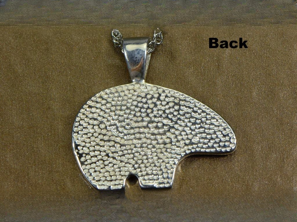 Gold Nugget Pendant Bear - Sterling Silver - PBR1JNSSX - Hand Made "Orocal" Jewelry