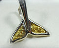 Gold Nugget Pendant Whales Tail - Sterling Silver - Special EWT44LNLB - Hand Made