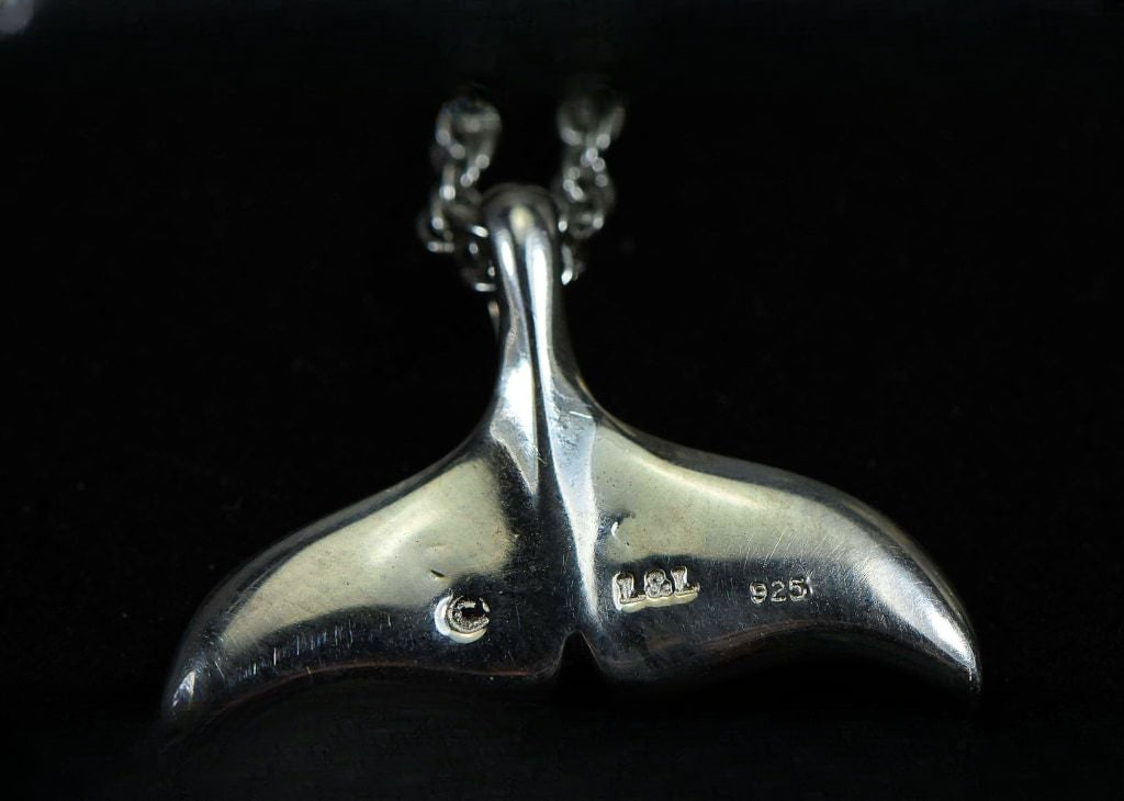 Gold Nugget Pendant Whales Tail - Sterling Silver - Special PAJWT301NSS - Hand Made