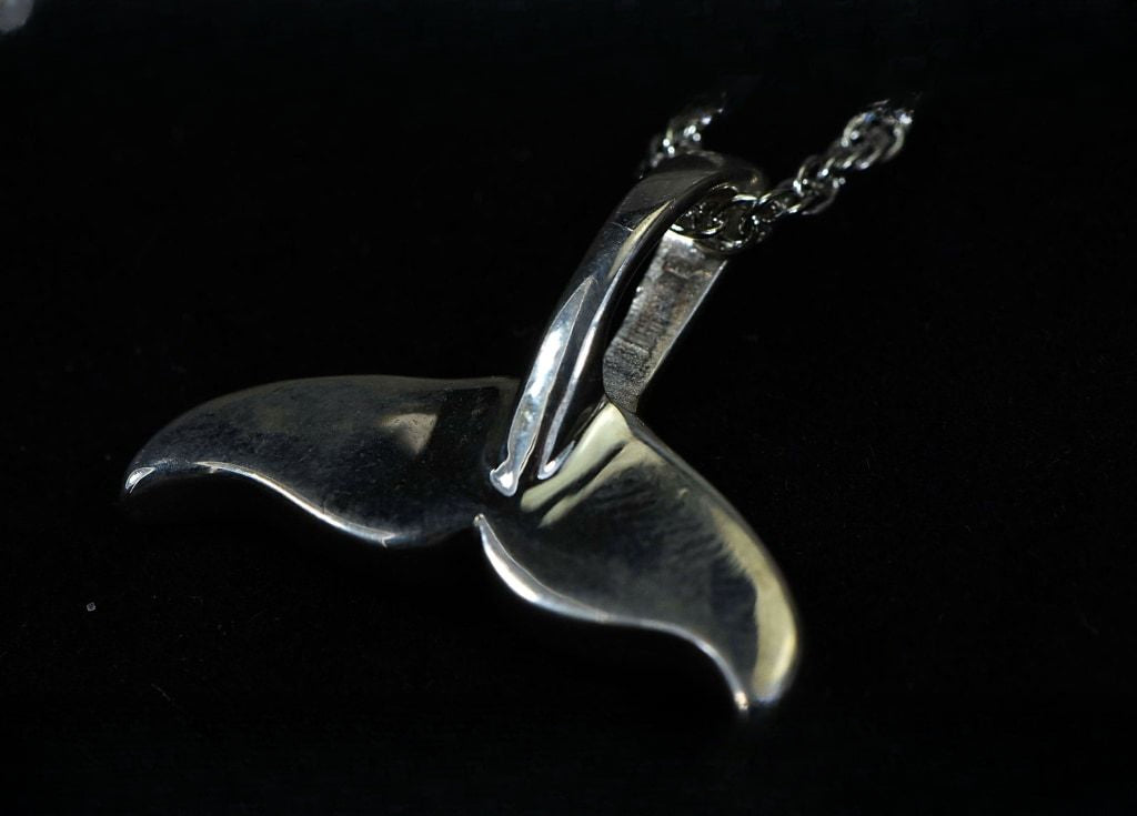 Gold Nugget Pendant Whales Tail - Sterling Silver - Special PDLWT8MNSSX - Hand Made