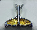 Gold Nugget Pendant Whales Tail - Sterling Silver - Special PDLWT8MNSSX - Hand Made