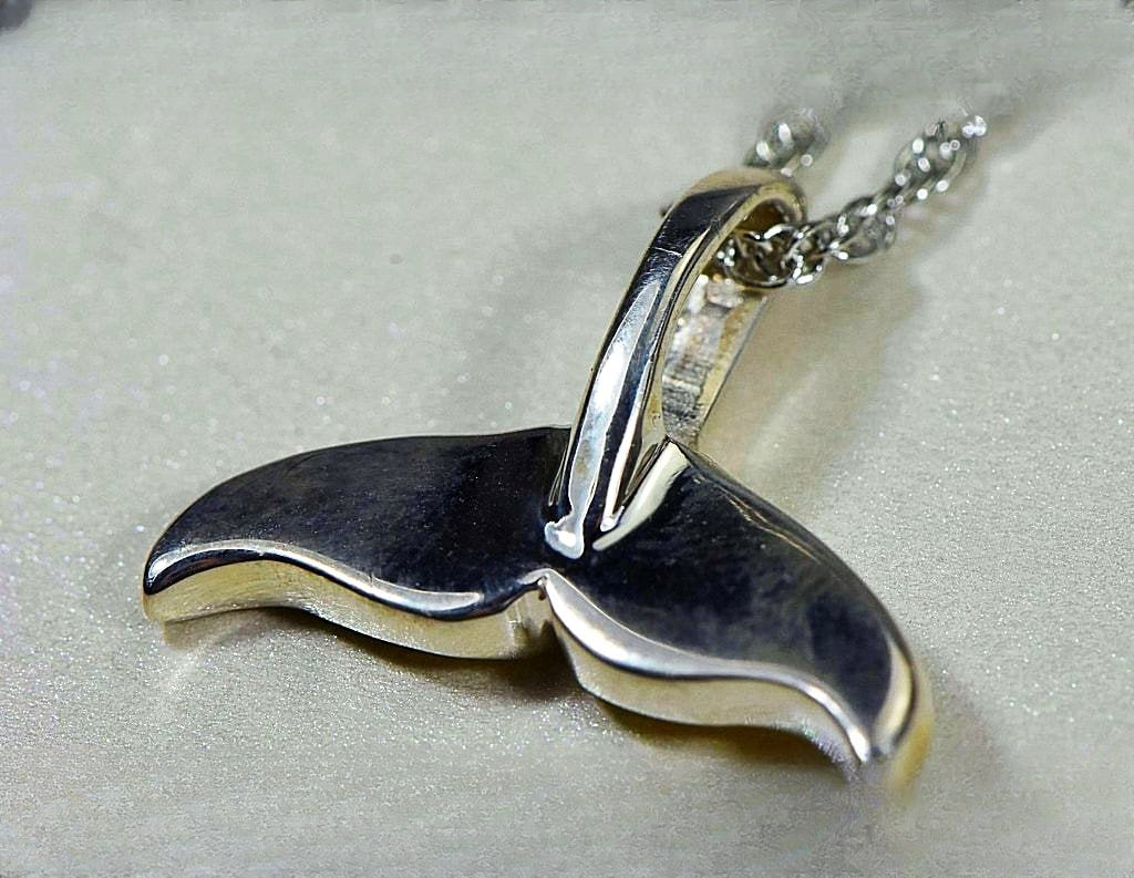 Gold Nugget Pendant Whales Tail - Sterling Silver - Special PDLWT8MNSSX - Hand Made