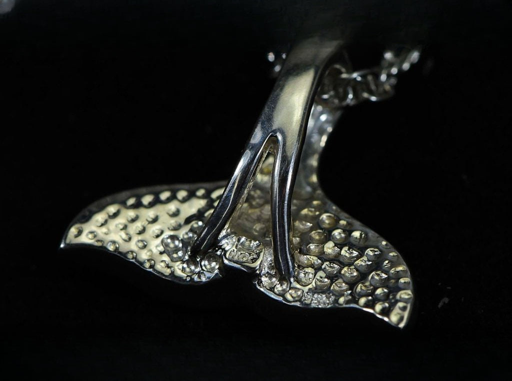 Gold Nugget Pendant Whales Tail - Sterling Silver - Special PWT32NSSX - Hand Made