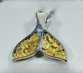 Gold Nugget Pendant Whales Tail - Sterling Silver - Special PWT35NSSX - Hand Made