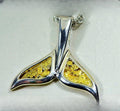 Gold Nugget Pendant Whales Tail - Sterling Silver - Special PWT44LNSS - Hand Made