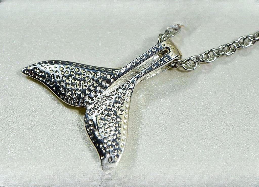 Gold Nugget Pendant Whales Tail - Sterling Silver - Special PWT44LNSS - Hand Made