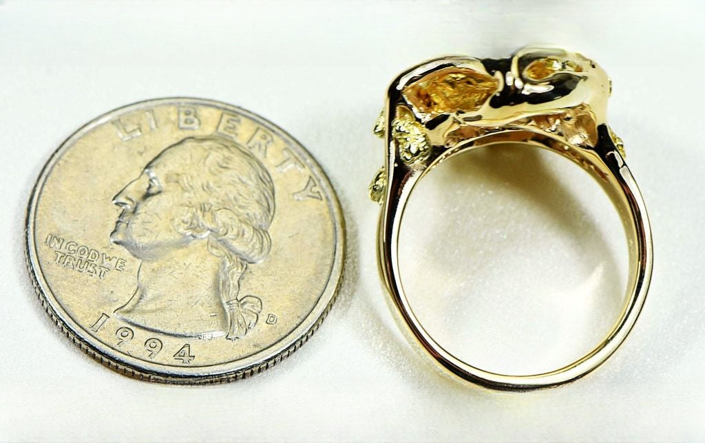 Gold Nugget Women's Ring "Orocal" RL232L Genuine Hand Crafted Jewelry - 14K Casting