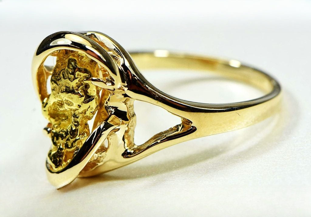 Gold Nugget Women's Ring "Orocal" RL784SN Genuine Hand Crafted Jewelry - 14K Casting