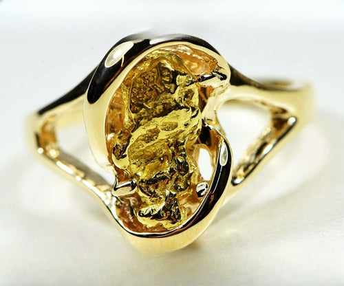 Gold Nugget Women's Ring "Orocal" RL784SN Genuine Hand Crafted Jewelry - 14K Casting
