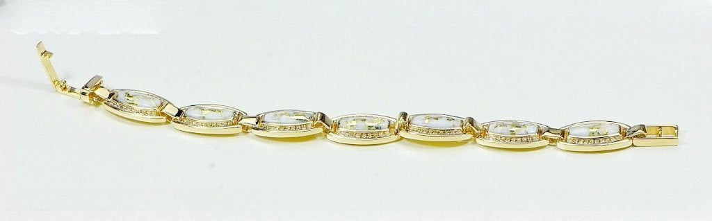 Gold Quartz Bracelet "Orocal" BDLOV6MMD210Q  Genuine Hand Crafted Jewelry - 14K Gold Casting