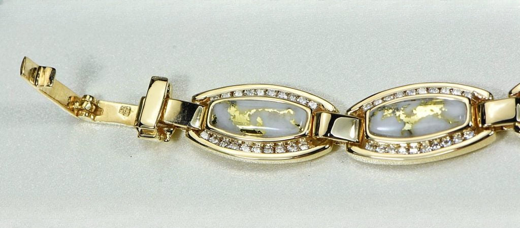 Gold Quartz Bracelet "Orocal" BDLOV6MMD210Q  Genuine Hand Crafted Jewelry - 14K Gold Casting