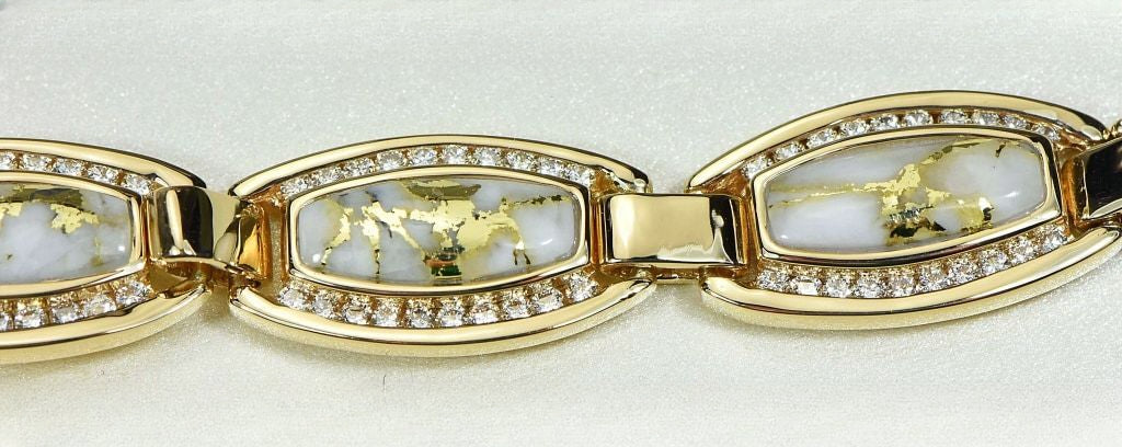 Gold Quartz Bracelet "Orocal" BDLOV6MMD210Q  Genuine Hand Crafted Jewelry - 14K Gold Casting