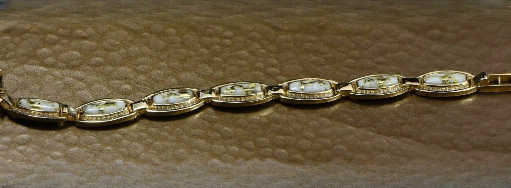 Gold Quartz Bracelet "Orocal" BDLOV6MMD210Q  Genuine Hand Crafted Jewelry - 14K Gold Casting