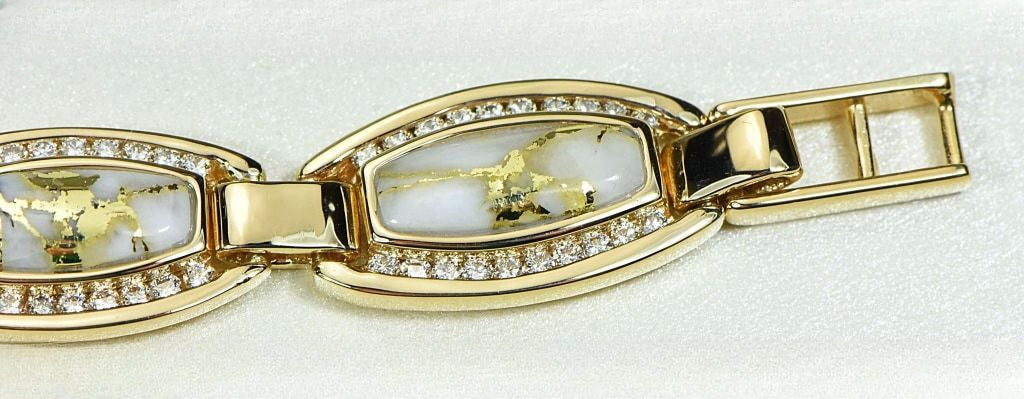 Gold Quartz Bracelet "Orocal" BDLOV6MMD210Q  Genuine Hand Crafted Jewelry - 14K Gold Casting