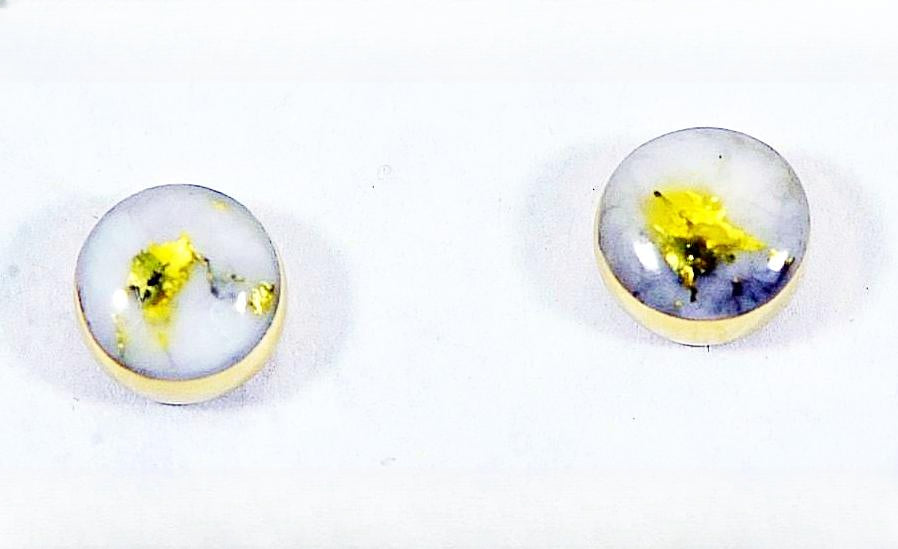 Gold Quartz Earrings "Orocal" EBZ4MMQ Genuine Hand Crafted Jewelry - 14K Gold Yellow Gold Casting