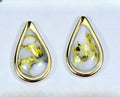 Gold Quartz Earrings "Orocal" EN433Q Genuine Hand Crafted Jewelry - 14K Gold Casting