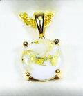Gold Quartz Pendant "Orocal" P10MMQX Genuine Hand Crafted Jewelry - 14K Gold Yellow Gold Casting