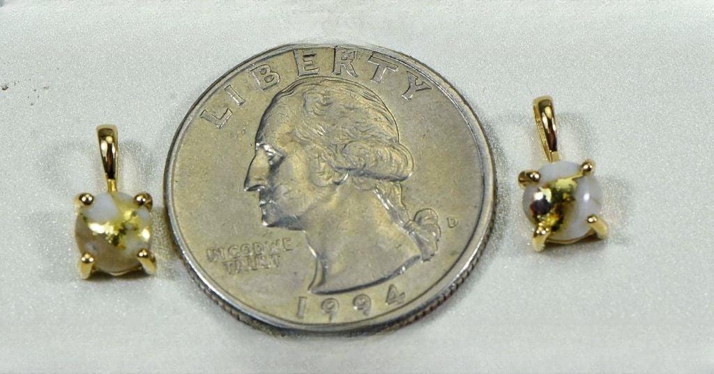 Gold Quartz Pendant "Orocal" P6MMQX Genuine Hand Crafted Jewelry - 14K Gold Yellow Gold Casting