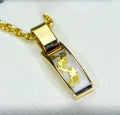 Gold Quartz Pendant "Orocal" PB5.5MMQX Genuine Hand Crafted Jewelry - 14K Gold Yellow Gold Casting