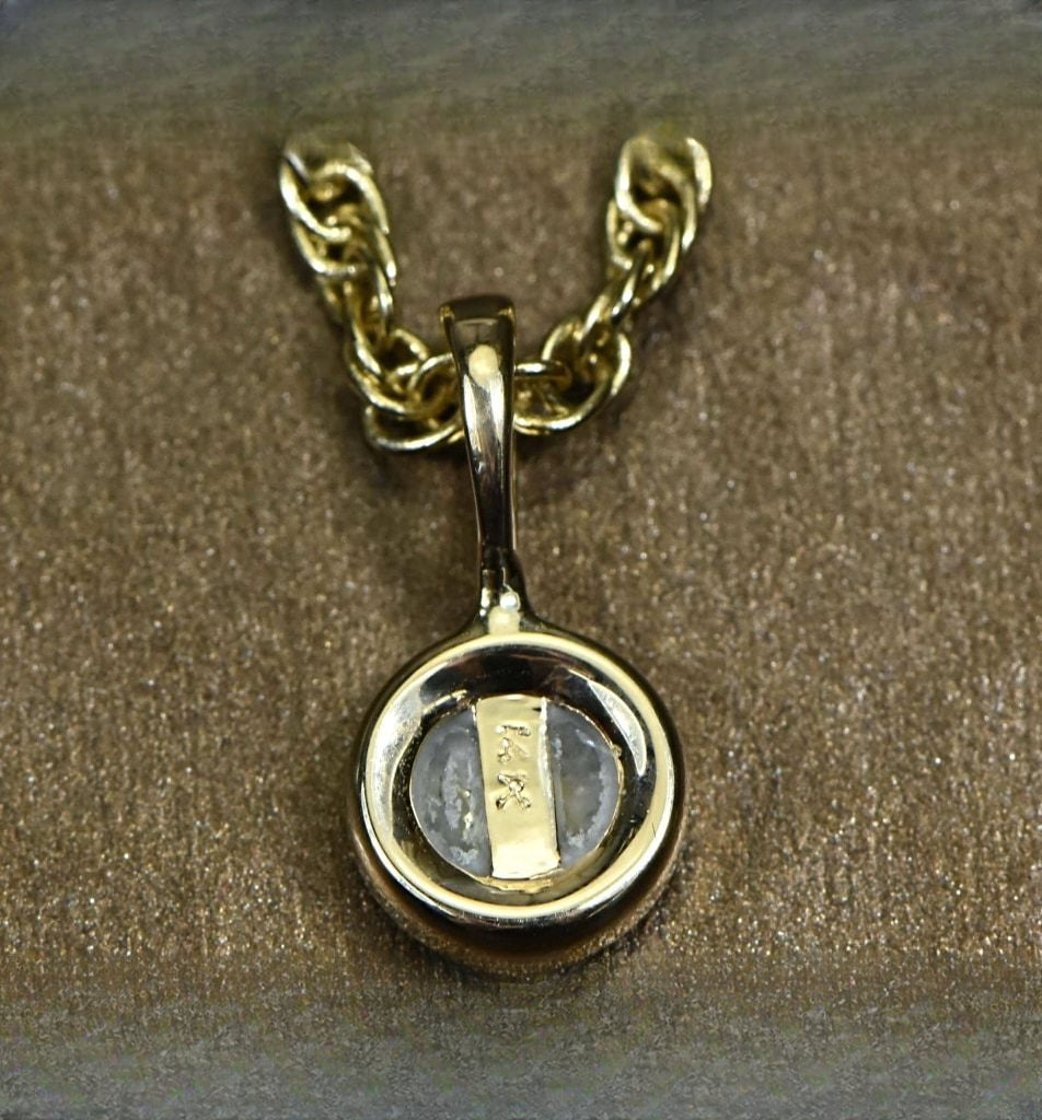 Gold Quartz Pendant "Orocal" PBZ6MMQX Genuine Hand Crafted Jewelry - 14K Gold Yellow Gold Casting