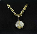 Gold Quartz Pendant "Orocal" PBZ6MMQX Genuine Hand Crafted Jewelry - 14K Gold Yellow Gold Casting