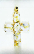 Gold Quartz Pendant "Orocal" PCR1162Q Genuine Hand Crafted Jewelry - 14K Gold Yellow Gold Casting