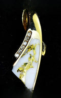 Gold Quartz Pendant "Orocal" PDL8LD15QX Genuine Hand Crafted Jewelry - 14K Gold Yellow Gold Casting