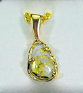 Gold Quartz Pendant "Orocal" PFFQ4 Genuine Hand Crafted Jewelry - 14K Gold Yellow Gold Casting