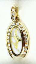 Gold Quartz Pendant "Orocal" PN1049DQX Genuine Hand Crafted Jewelry - 14K Gold Yellow Gold Casting