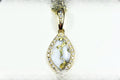 Gold Quartz Pendant "Orocal" PN1104DQ Genuine Hand Crafted Jewelry - 14K Gold Yellow Gold Casting