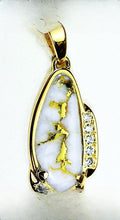Gold Quartz Pendant "Orocal" PN1106SDQ Genuine Hand Crafted Jewelry - 14K Gold Yellow Gold Casting