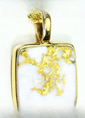 Gold Quartz Pendant "Orocal" PN1107Q Genuine Hand Crafted Jewelry - 14K Gold Yellow Gold Casting