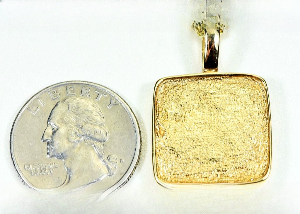 Gold Quartz Pendant "Orocal" PN1107Q Genuine Hand Crafted Jewelry - 14K Gold Yellow Gold Casting